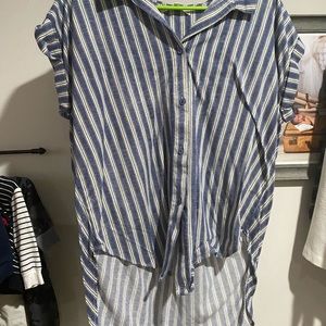 Short & long button down blouse